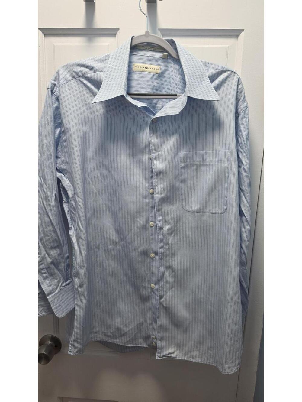 Joseph Abboud Men’s Blue Striped Dress Shirt 16 32/33 100% Egyptian Cotton